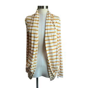 Mix by 41 Hawthrone Cream & Mustard Yellow Open Striped Cardigan Sz M